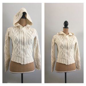 Ralph Lauren Wool Cableknit Hoodie, size Small